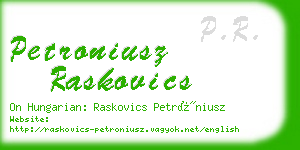 petroniusz raskovics business card